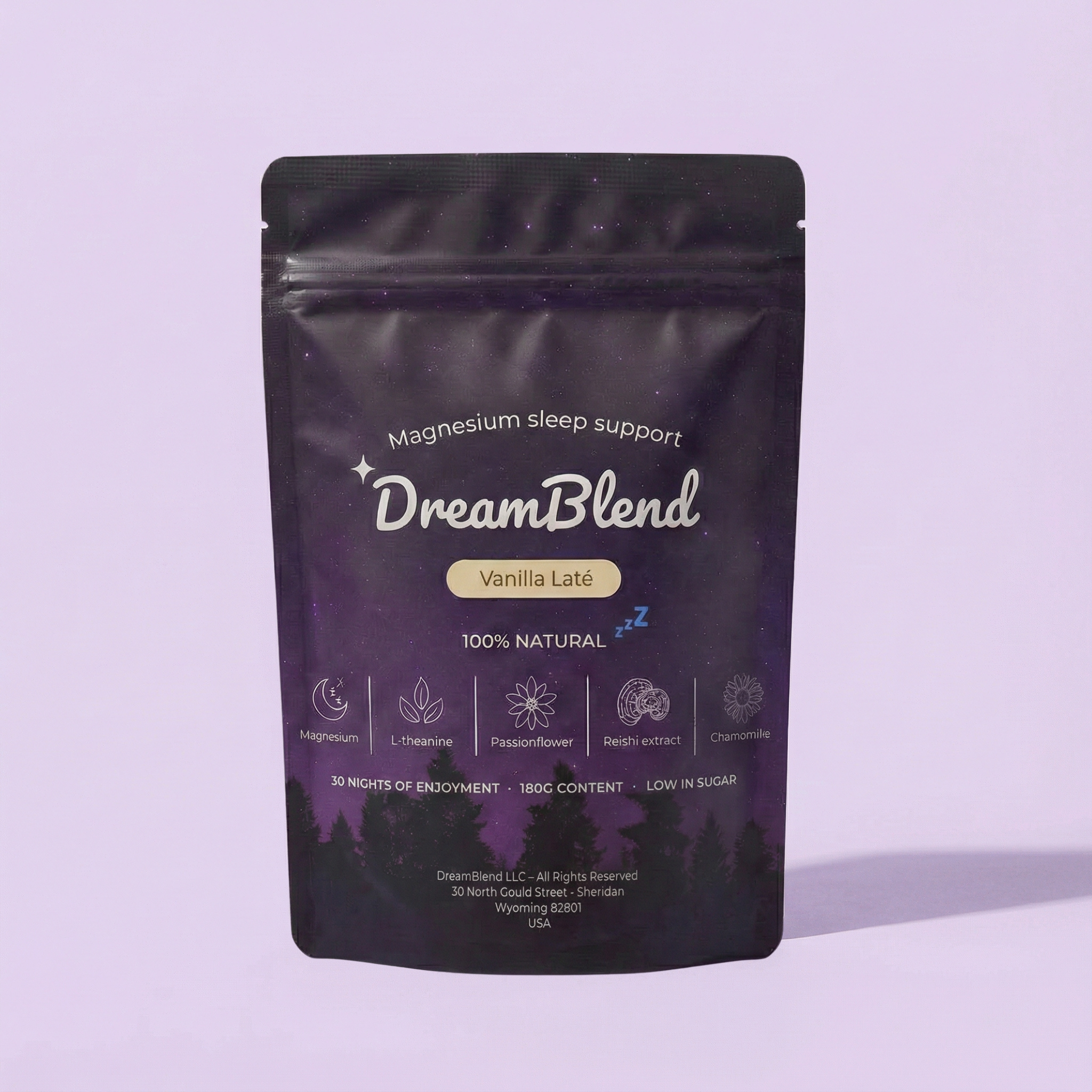 DreamBlend™ | Magnesium Sleep Support Vanilla Latte Mix Drink Natural Formula