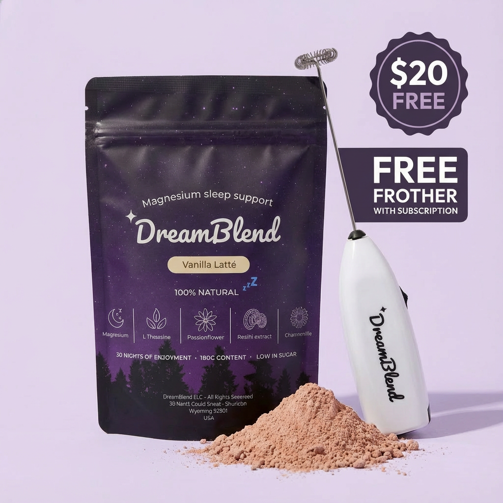 DreamBlend™ | Magnesium Sleep Support Vanilla Latte Mix Drink Natural Formula